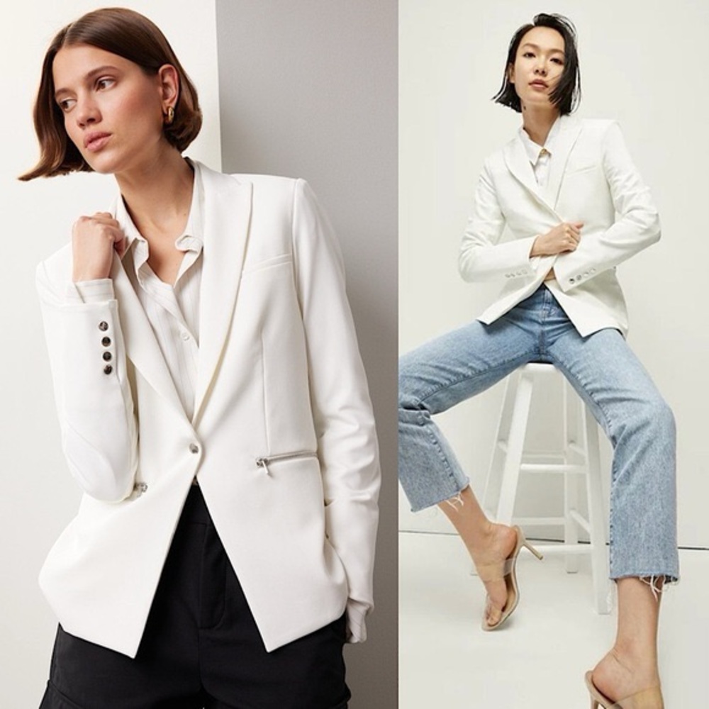 Veronica Beard Scuba Jacket in White NEW